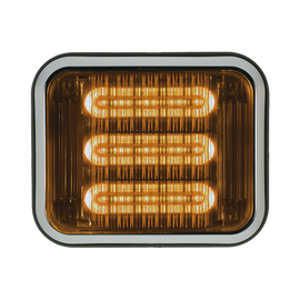 Luz perimetral led prizm  II de 7x9 con bisel, lente de color y ref 8, ambar