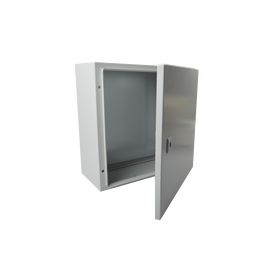 Gabinete de Acero IP66 Uso en Intemperie (400 x 400 x 200 mm) con Placa Trasera Interior y Compuerta Inferior Atornillable (Incluye Chapa y Llave).