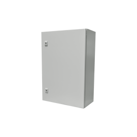 Gabinete de Acero IP66 Uso en Intemperie (500 x 700 x 250 mm) con Placa Trasera Interior y Compuerta Inferior Atornillable (Incluye Chapa y Llave).