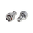 Adaptador en Línea, de N Hembra a (Mini) DIN 4.1-9.5 Macho, PIM -155 dBc, Bronce Blanco/ Plata/ Teflón.