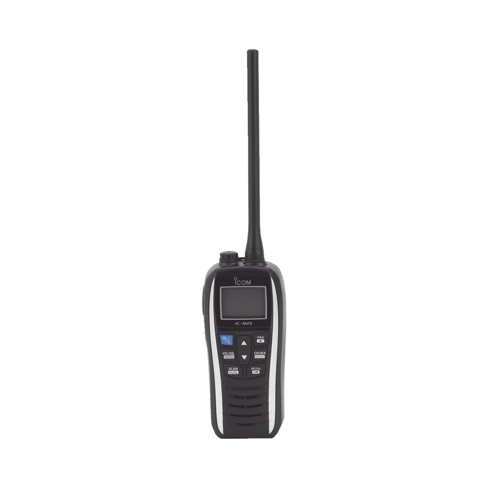 5W Floating Marine VHF Handheld in Pearl White, Rx: 156.050-163.275MHz Tx: 156.025-157.425MHz, 550mW Audio Output, IPX7 Submersible, 1500mAh Battery,  Includes Battery, Charger, Antenna and Clip Belt Included
