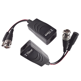 Kit de transceptores activos TURBO HD de 36 Vcd a 12 Vcd , a través de cable  UTP Cat5e / 6 . Transmision de 200 m en 4K