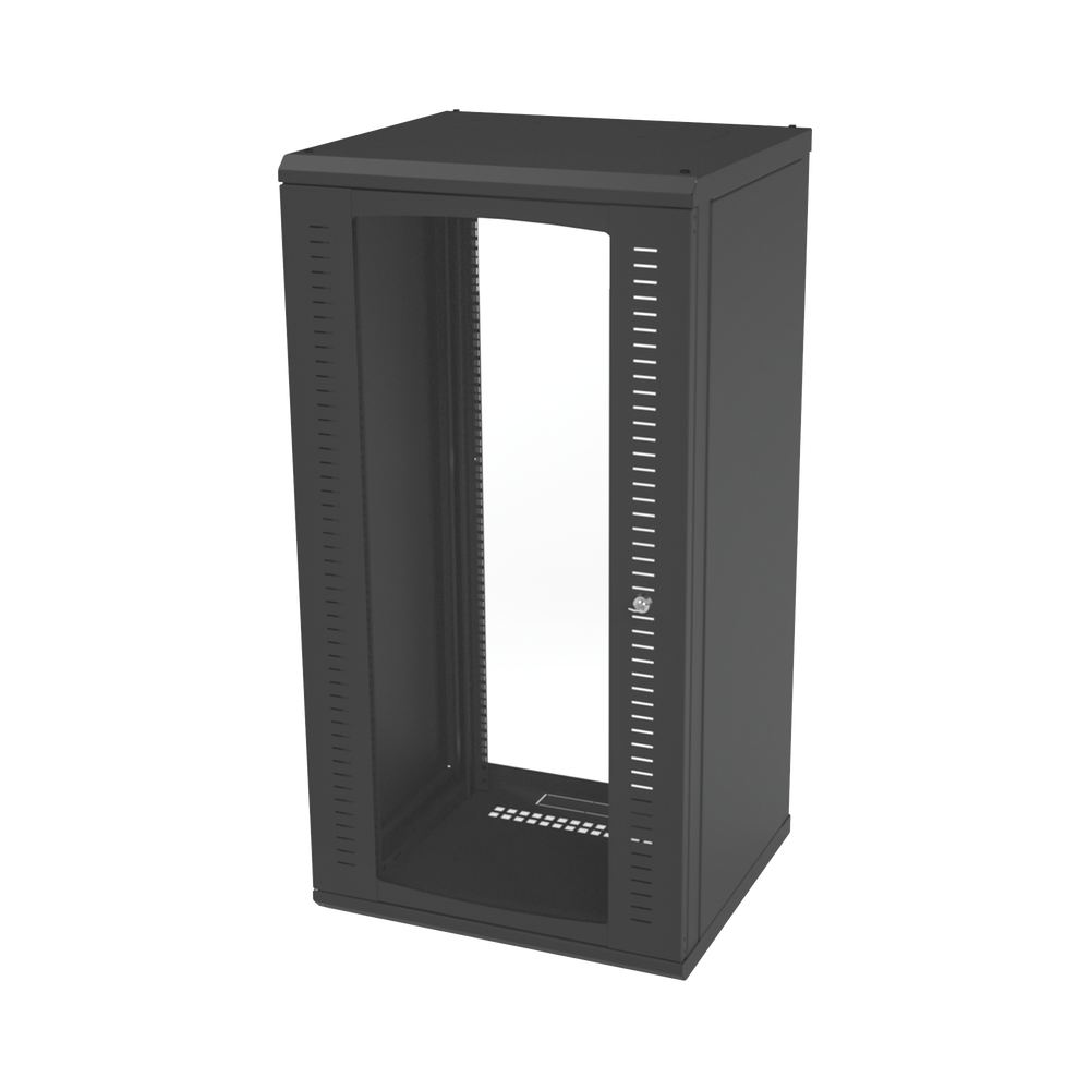 Gabinete para Montaje en Pared, Puerta de Cristal Templado, Cuerpo Fijo con Rack 19