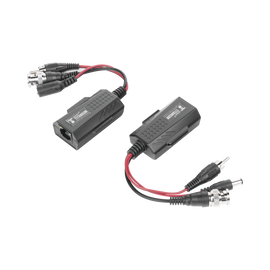 Kit de transceptores activos con alimentación 12V/24VCD/AC, video y audio de un canal TurboHD para aplicaciones de video por UTP cat5e/6 en alta definición. Distancia de hasta 200 m en 4K