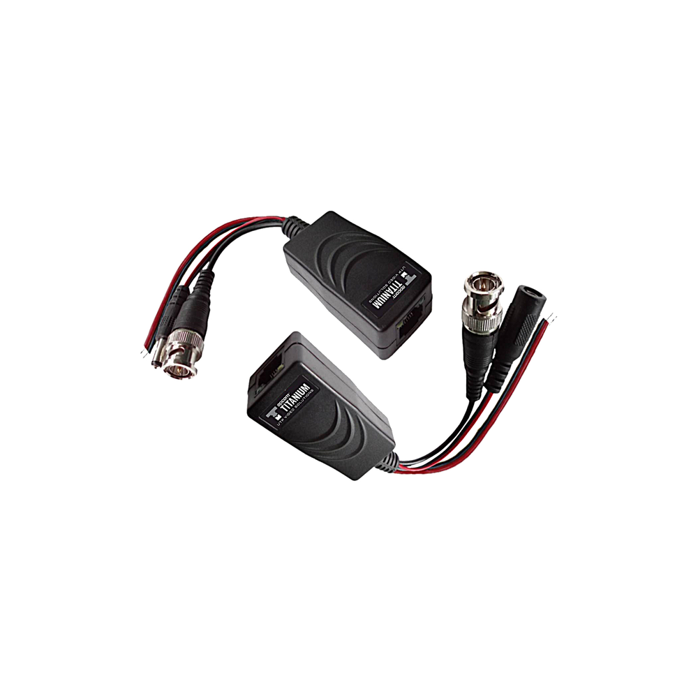 Transceivers Kit with power connector / supports 12V/24VDC/AC, Video and Data / One Channel TurboHD / Compatible with cat5e/6 UTP cable