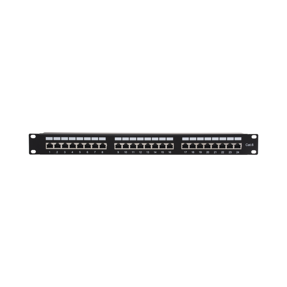 Panel de parcheo de impacto (110) Blindado (STP) de 24 puertos Cat6, 19in