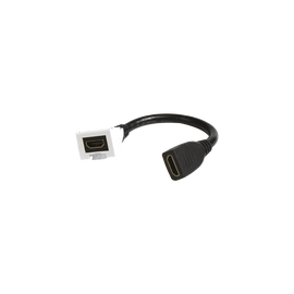 Adaptador HDMI con Pigtail Hembra-Hembra, Para vídeo 720 o 1080p, Compatible con Faceplates MAX Siemon de 2 salidas,  Color Blanco