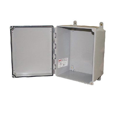 Gabinete de Poliéster en Fibra de Vidrio, en Color Gris Claro, NEMA 4 Interiores / Exteriores, 10 x 8 x 6 in. Gabinete de Poliéster en Fibra de Vidrio, en Color Gris Claro, NEMA 4 Interiores / Exteriores, 10 x 8 x 6 in.