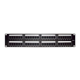 Panel de parcheo de impacto (110) UTP de 48 puertos Cat5e 19in, 2U con barra para organizar cable Panel de parcheo de impacto (110) UTP de 48 puertos Cat5e 19in, 2U con barra para organizar cable