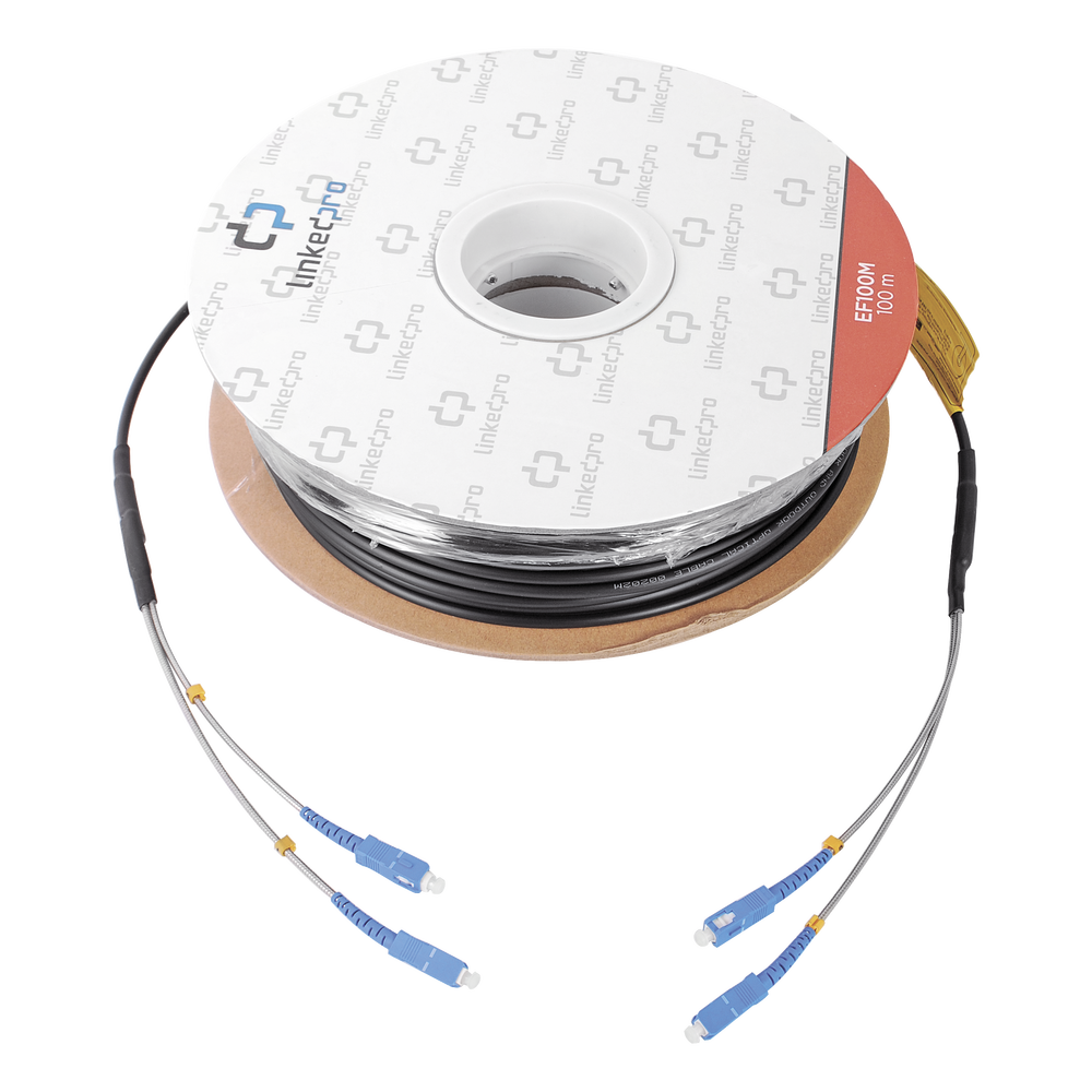 328 ft (100 m) of Fiber Optic Single-mode with SC-SC Duplex Connectors