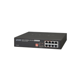 Switch no administrable PoE de 8 puertos 10/100 Mbps con 4 puertos PoE 802.3at extended a 200 mts