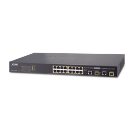 Switch Administrable L2 de 16 Puertos PoE+ y 2 Puertos Compartidos Gigabit TP/SFP