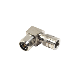 Conector N Macho de Compresion, Angulo Recto para LMR-400, CNT-400, Bronce-Blanco /Oro /Teflón.