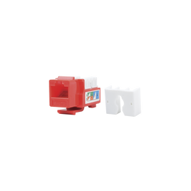 Módulo Jack Keystone Cat5e con terminación 110 (Punchdown) para faceplate - Color Rojo
