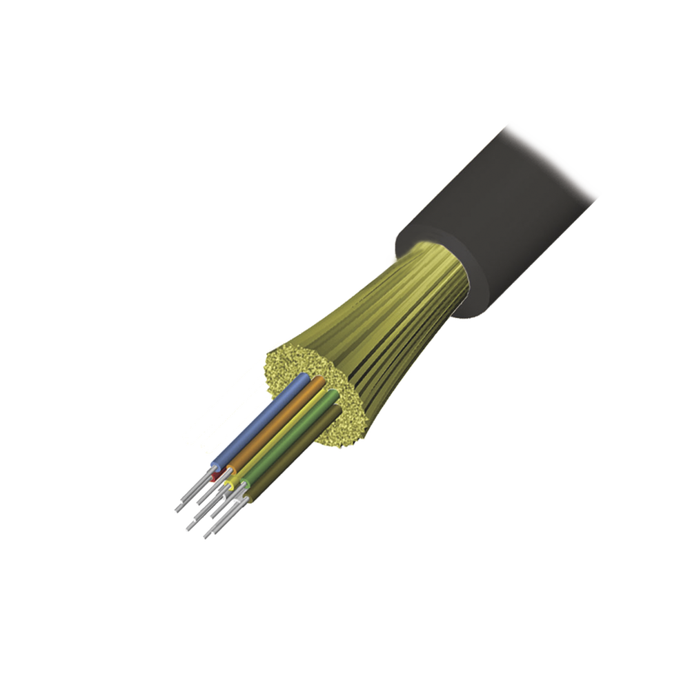 Cable de Fibra Óptica de 4 hilos, Interior/Exterior, Tight Buffer, No Conductiva (Dielectrica), Plenum, Monomodo OS2, 1 Metro