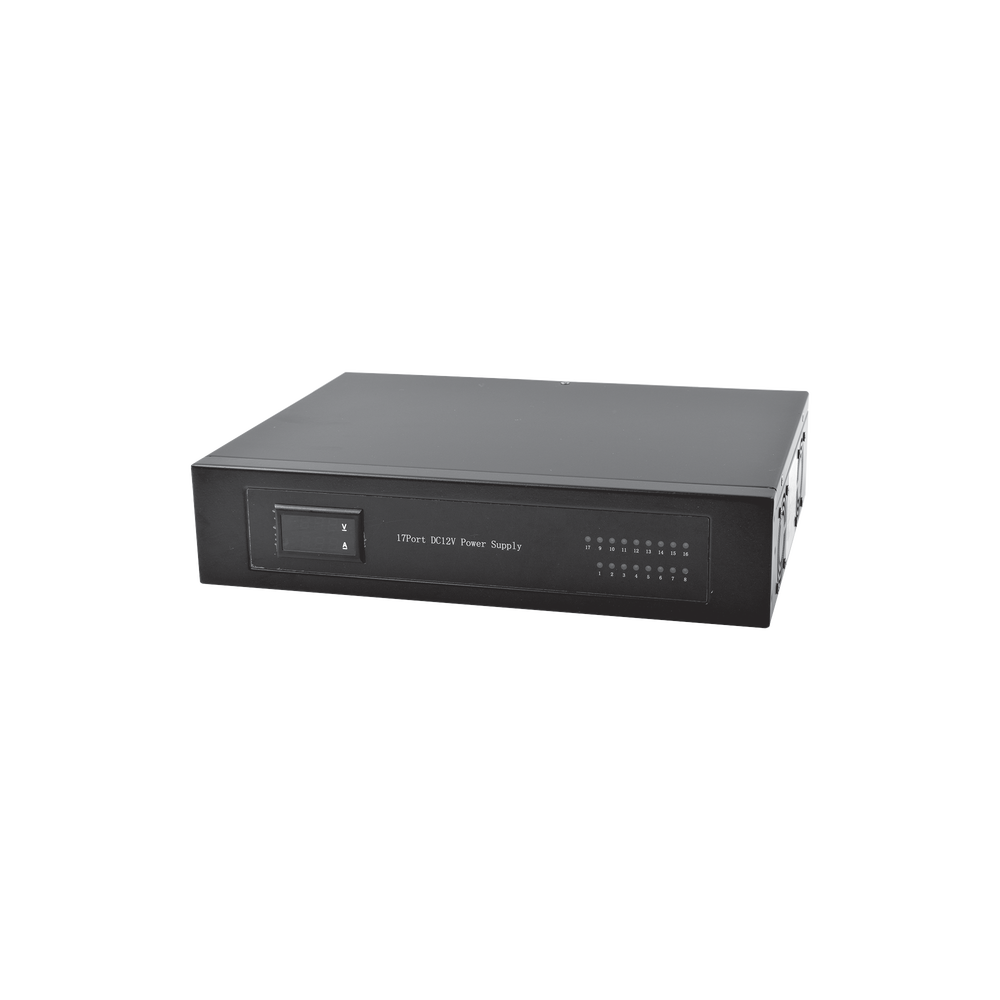 Fuente de poder HEAVY DUTY INDUSTRIAL de 11 a 15 Vcd @ 20 Amper para 17 cámaras, 20 Amper, Para Rack, voltaje de entrada de 110-240 Vca