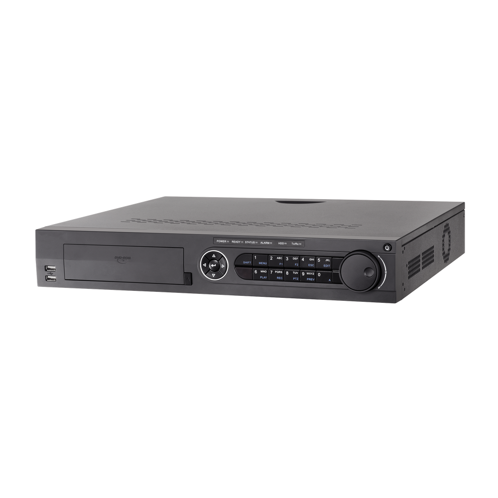 DVR 8 Megapixel / 32 Channels TURBO + 16 IP Channels / 4 Hard Drive Slots / 4 audio In / Alarm I/O / Video analytics
