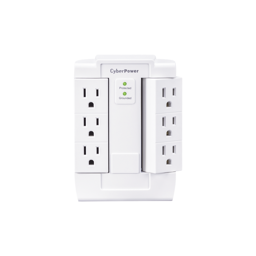 Multicontacto Con Supresor de Picos de Tecnología MOV y Filtro de Ruido EMI/RFI de 6 Tomas NEMA 5-15R de 900 Joules