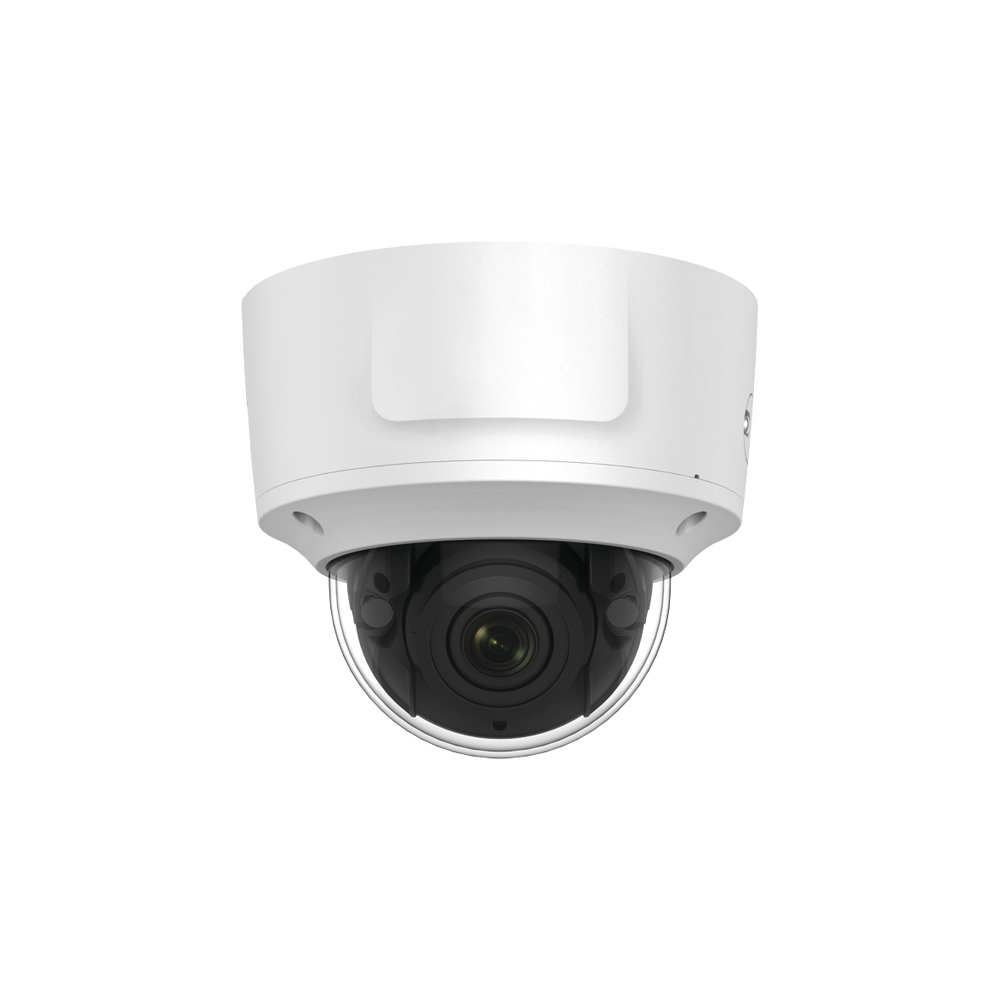 Dome IP 4 Megapixel / Motorized Lens 2.8 - 12 mm / IR EXIR 30 m (98 ft) / Outdoor IP67 / Vandal-Proof IK10 / WDR 120 dB / PoE / Alarm I/O / Audio I/O / Onvif
