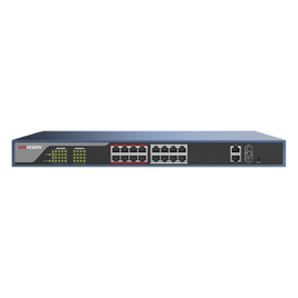 Switch PoE 250 Metros Larga Distancia / Administrable / Configuración WEB / 16 Puertos 802.3at (30 W) 100 Mbps + 2 Puertos Gigabit + 2 Puertos SFP