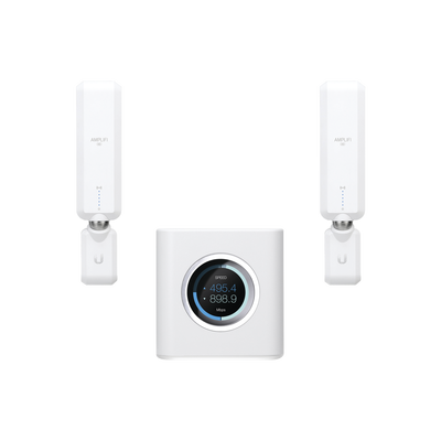 Kit AmpliFi WiFi residencial Premium para alta densidad de usuarios y cobertura, Incluye 1 Router (AFIR) + 2 MeshPoint (AFIPHD)