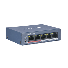 Hikvision Value Series DS-3E0105P-E/M - Conmutador - sin gestionar - 4 x 10/100 (PoE+) + 1 x 10/100 (enlace ascendente) - sobremesa - PoE+ (35 W) - alimentación cc