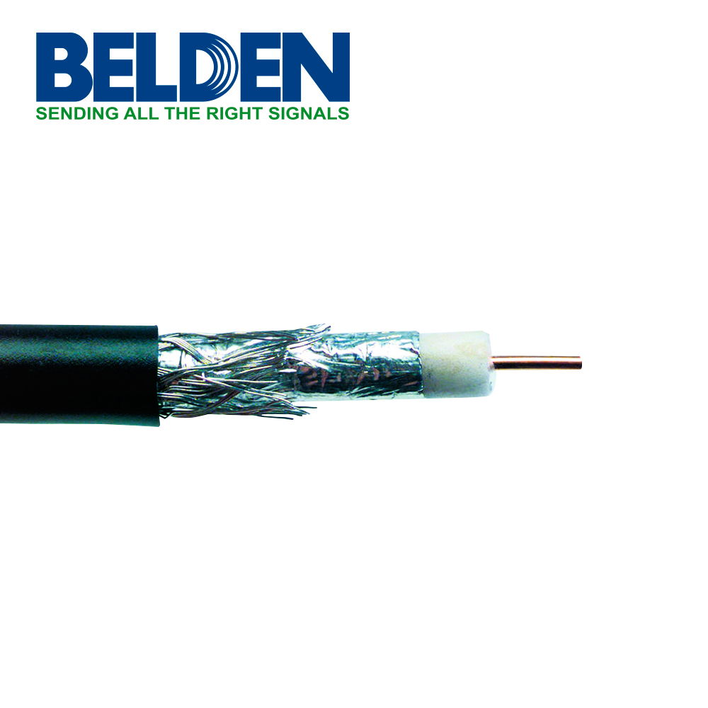 CABLE COAXIAL BELDEN 1189AX 0101000 RG6 PARA CATV CON CUADRUPLE BLINDAJE NEGRO 305 MTR