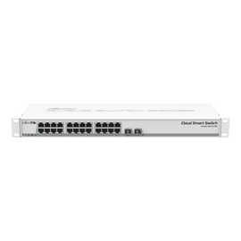 MikroTik Cloud Smart Switch CSS326-24G-2S+RM - Conmutador - inteligente - 24 x 10/100/1000 + 2 x 10 Gigabit SFP+ - montaje en rack - Passive PoE