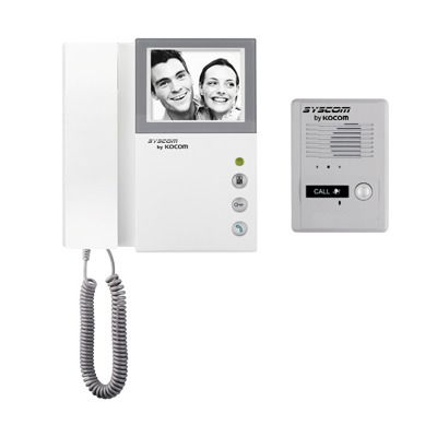 Kit de TV portero con auricular, monitor blanco y negro 4