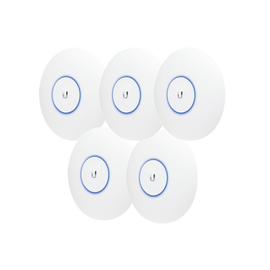 Paquete de 5 Access Point UniFi doble banda 802.11ac MIMO 3X3 para interior, PoE af/at, soporta 250 clientes, Hasta 1.3 Gbps