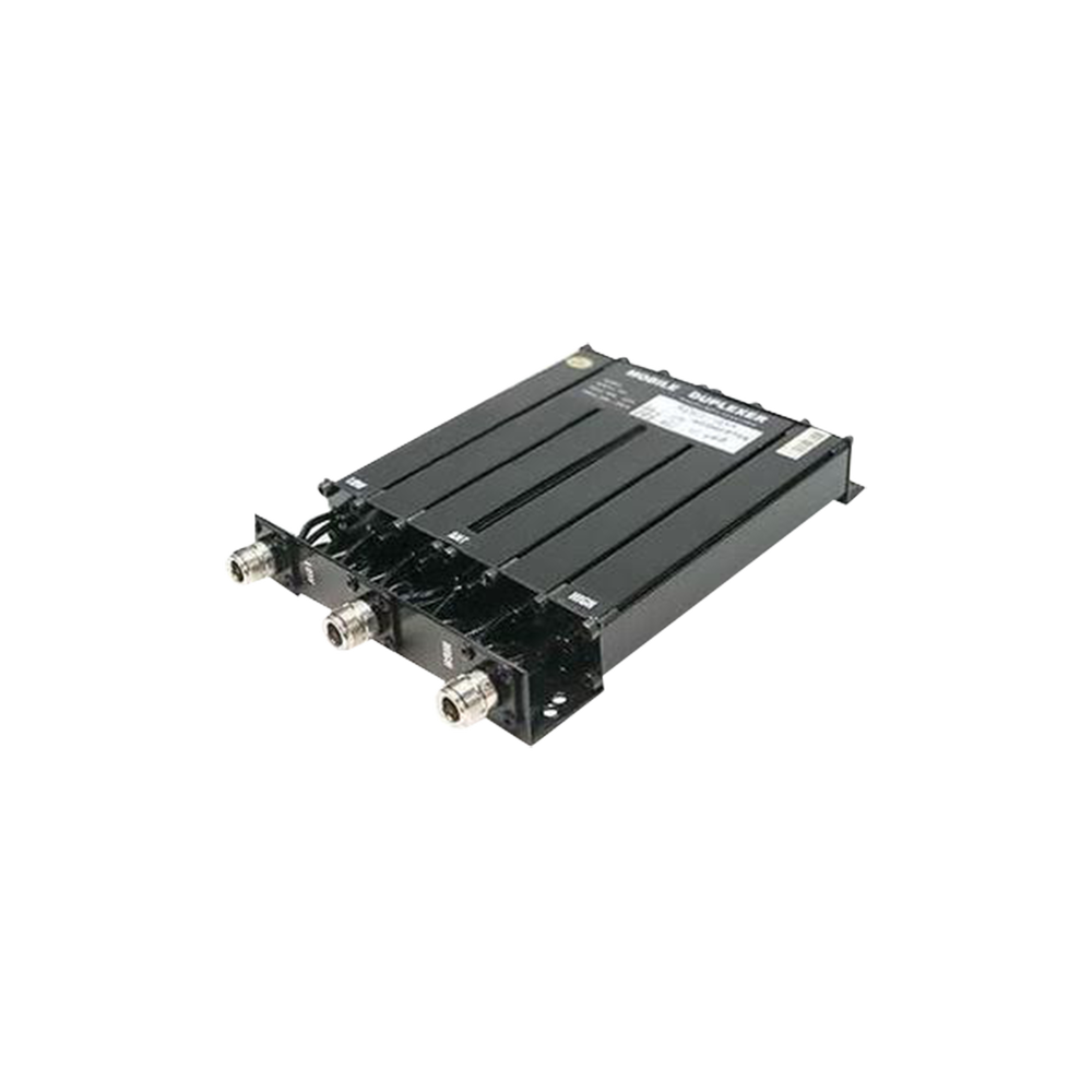 Duplexer Compacto de Rechazo de Banda, 450-470 MHz, 6 cavidades, 50 Watt.