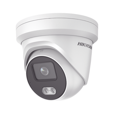 Turret IP 4 Megapixel / Imagen a color 24/7 / Lente 4 mm / Luz Blanca 30 mts / WDR 130 dB / Exterior IP67 / Micrófono Integrado / Captura Facial / Videoanaliticos (Filtro de Falsas Alarmas)