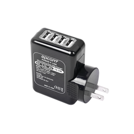 Cargador USB profesional de 4 Puertos,  de 5vcd, 2.1 A Para Smartphones, Tablets y Radio PKT-03 ; Voltaje de entrada de 110-220 Vca