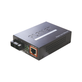 Convertidor de medios 100 Mbps UTP PoE/fibra óptica Mono-Modo hasta 15 Km, conector SC