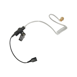 Auricular de tubo acústico transparente con cable de fibra tranzada con conector SNAP tipo MIRAGE. Requiere micrófono de solapa de 1 o 2 hilos de la Serie SNAP.