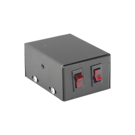 Gabinete metálico con 2 interruptores iluminados para barra de luces
