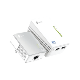 Kit Adaptador PowerLine Inalámbrico 300Mbps, 2 Puertos 10/100 Mbps, HomePlug AV, Plug and Play, WiFi Clon.