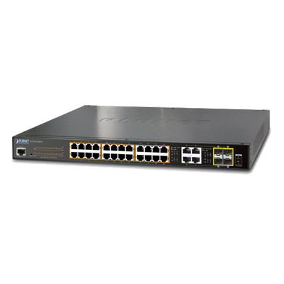 Switch Administrable de 24 puertos PoE+, 4 puertos gigabit Combo TP/SFP Switch Administrable de 24 puertos PoE+, 4 puertos gigabit Combo TP/SFP