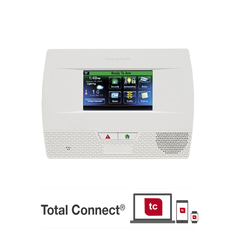 Panel de Alarma Inalambrico Autocontenido con Pantalla Touch L5210, integrable a casa inteligente usando servicio de Total Connect