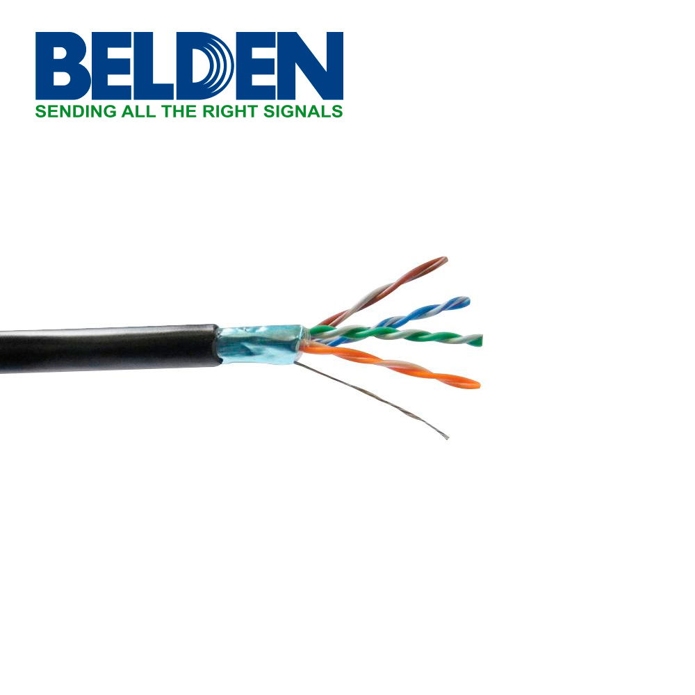 CABLE FTP CAT5E BELDEN 1300A 0101000 FORRO PVC NEGRO CMR 4 PARES 100 MHZ CALIBRE 24AWG 100% COBRE USO INTERIOR-EXTERIOR BLINDADO CON HILO A TIERRA IDEAL PARA INSTALACIONES SEGURIDAD, REDES WI-FI BOBINA 1000 PIES 305 METROS CABLE FTP CAT5E BELDEN 1300A 0101000 FORRO PVC NEGRO CMR 4 PARES 100 MHZ CALIBRE 24AWG 100% COBRE USO INTERIOR-EXTERIOR BLINDADO CON HILO A TIERRA IDEAL PARA INSTALACIONES SEGURIDAD, REDES WI-FI BOBINA 1000 PIES 305 METROS
