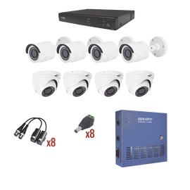 Video Surveillance 8 Channels Kit Turbo HD Technology