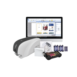 Kit Impresora de tarjetas PVC/ Una Cara /incluye: 2 x Ribbons, 100 Tarjetas PVC, Software, Kit Limpieza, Garantia 3 Años, Mascara de Seguridad OV