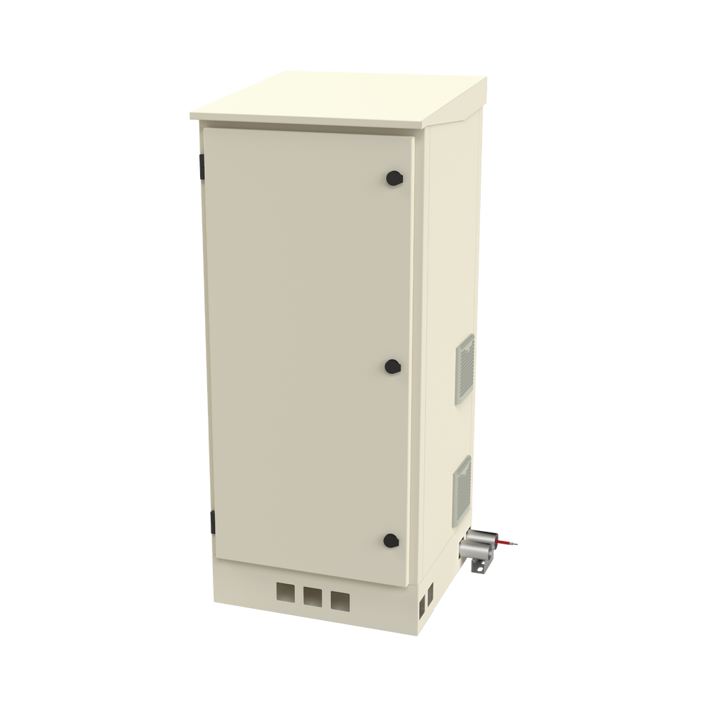Gabinete de Piso para Exterior con Ventiladores y Termostato con Rack de 19