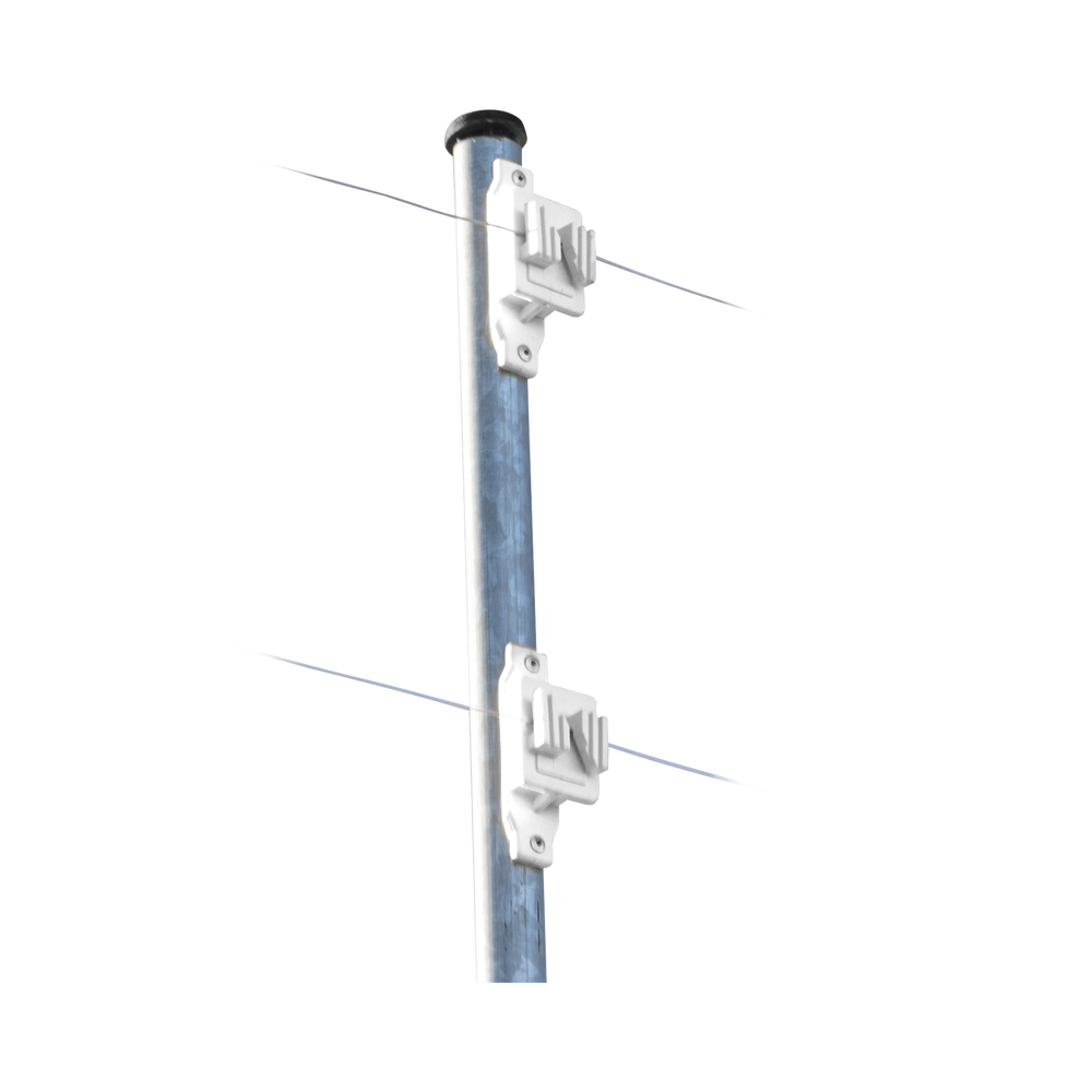 Aislador de Paso Blanco reforzado para cercos eléctricos, resistente al clima extremoso
