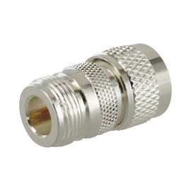 Adaptador en Línea de Conector N Hembra a UHF Macho (PL-259), Plata/ Oro/ Teflón.