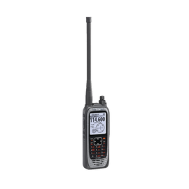 VHF Air Band Transceiver with LCD Display of 2.3 in, 6W (PEP) of Power, Navigation, Bluetooth and GPS, Battery, Belt Clip, Charger and Antenna Included