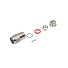 Conector N Macho de Rosca para RG-213/U (8267), RG-214 (8268), RG-8/U (8237), Niquel/ Oro/ Teflón.