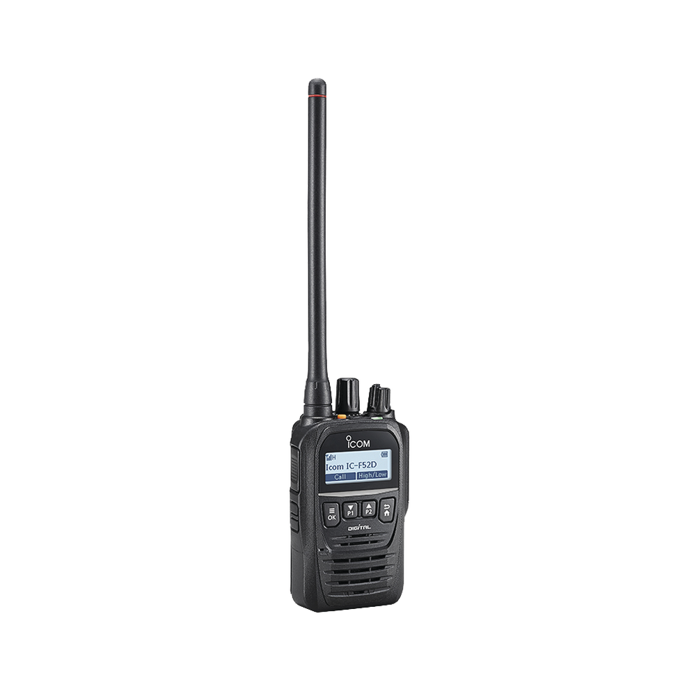Portable digital radio with 512 channels,136-174MHz, submersible, Bluetooth built-in. Supplied with Battery, Belt Clip, Charger, and Antenna
