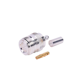 Conector N Hembra de Anillo Plegable para Cables RG-58/U, Níquel/ Oro/ Teflón.