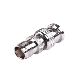 Adaptador en Línea de Conector TNC Hembra a BNC Macho, Níquel/ Oro/ Teflón.